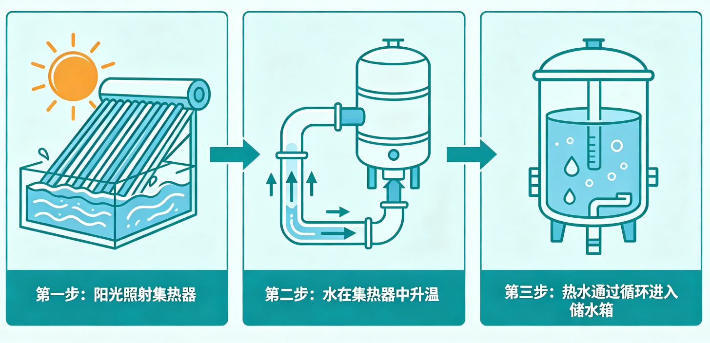 太阳能热水器里的热水是如何形成的
