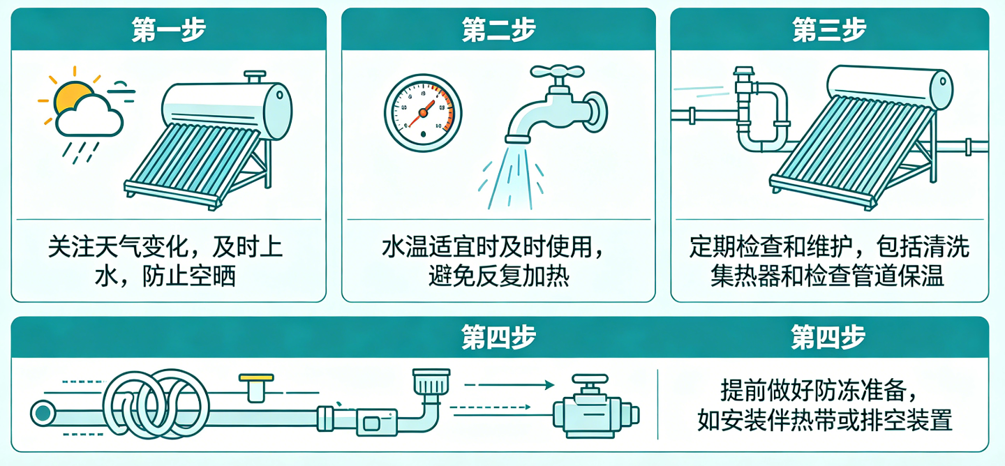 入秋后，我们该如何正确使用太阳能热水器？