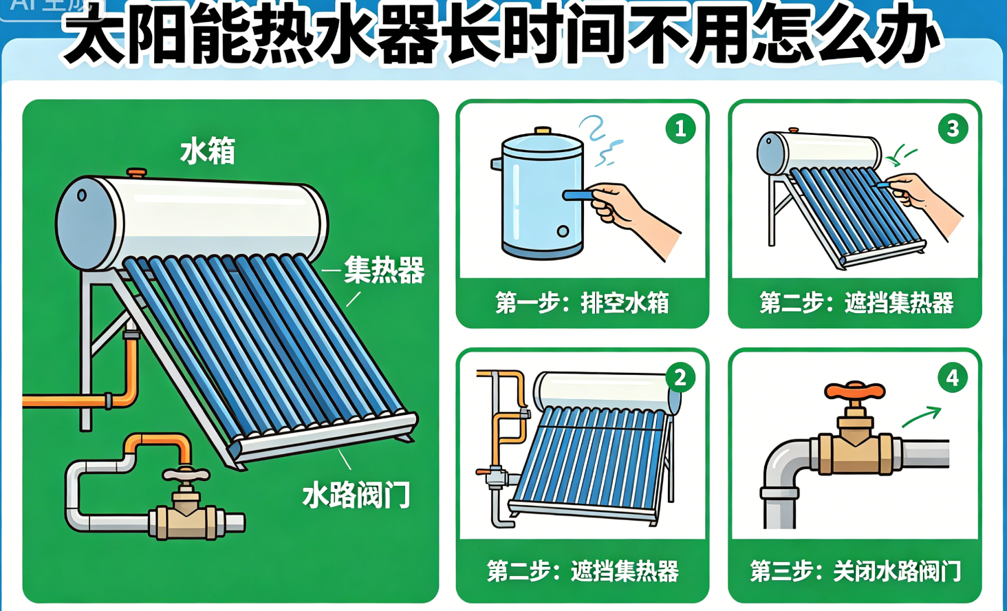 太阳能热水器长时间不用怎么办